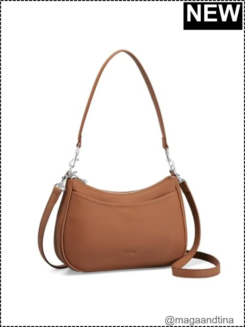 Genuine Leather Anti Theft Crossbody Hobo Purse for Women with 2 Straps